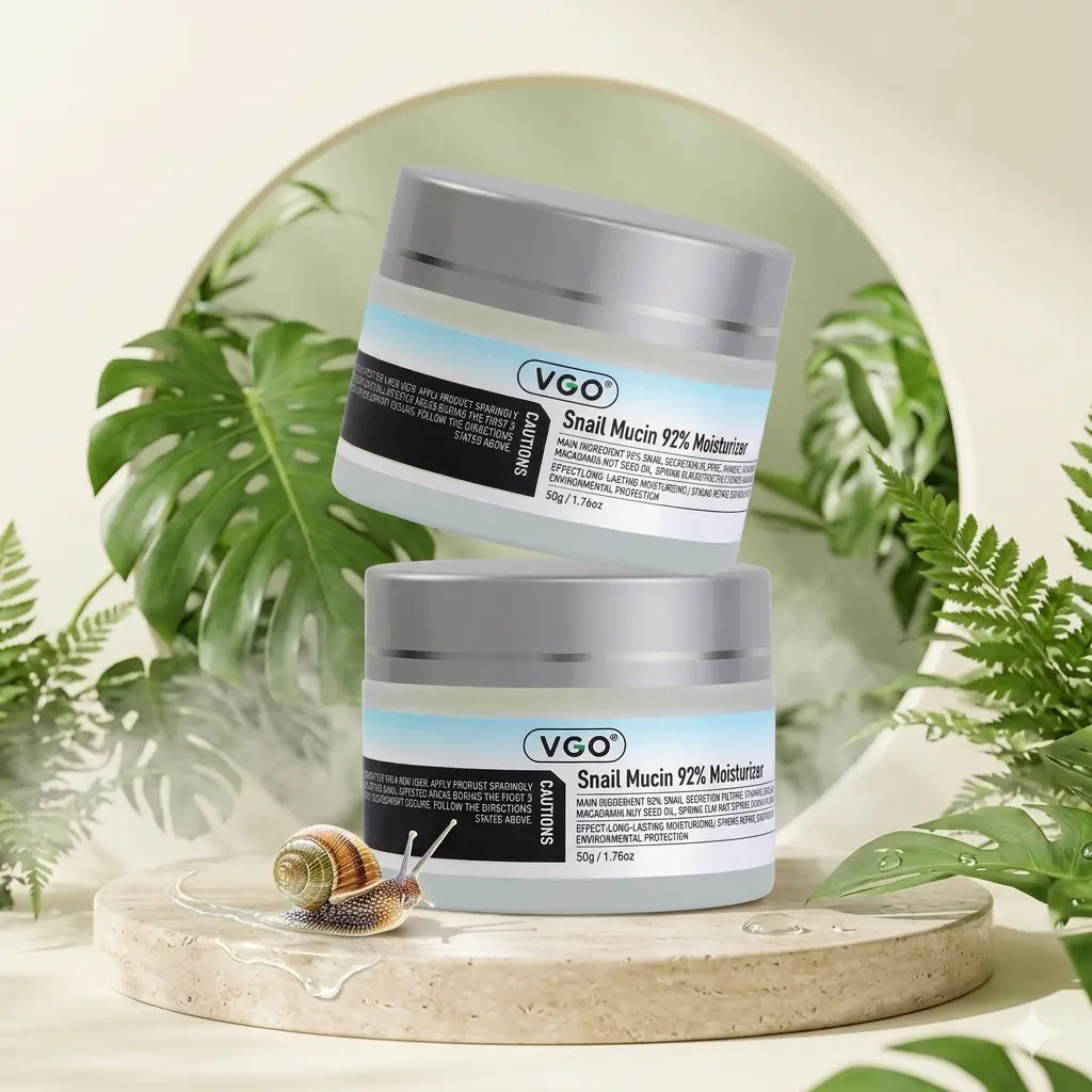 VGO Simple Snail Mucin Cream, Lightweight Daily Face Moisturizer for All Skin Types, Non-Greasy Finish, Hydrating Moisturizer, Evening, Moisture, Smooth, Daily Facial Care Routine, After Serum, Non-Heavy Feel On Skin, Face Cream