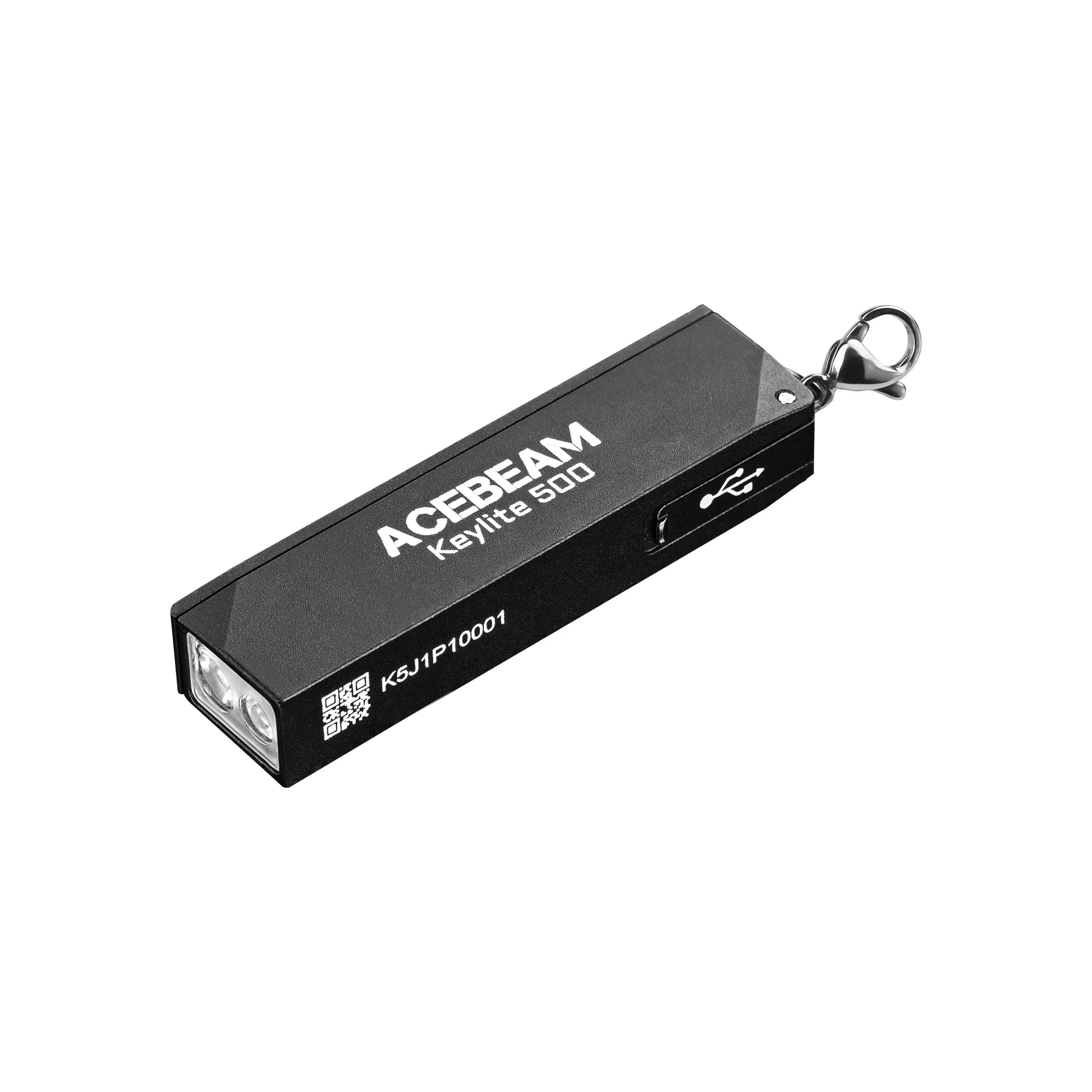 Mini Keychain Flashlight 500LM – Aluminum Alloy, Rechargeable, 7 Modes With Red-Blue Strobe