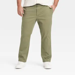 Men's Comfort Wear Slim Fit Chino Pants - Goodfellow & Co Olive 32x32: Cotton Modal Blend, Mid Rise, Twill Fabric