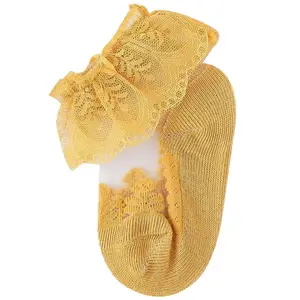 1 Pair Crystal Embellished Baby Stockings Lace Trim Thin Breathable Socks for Spring Summer Dance Everyday Special Occasions Hand Washable