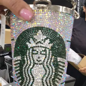 **MERMAID**BLING STARBUCKS CUP PURSE WITH ADKUSYABLE STRAP
