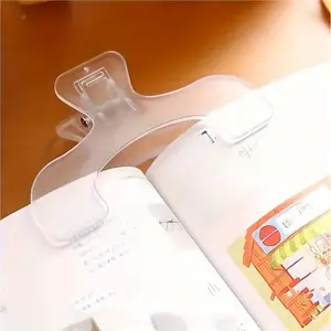 2pcs Premium Plastic Book Clip with Narrow Ruling - Transparent Document Holder for Students, Study Clip for Fine Writing, Multifunctional Stationery
