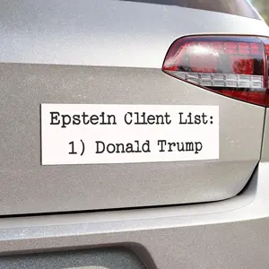 Car Magnet - Epstein Client List, Funny Car Decor, Political Humor, Gift for Anti Trump Supporters, Magnetic Bumper Sticker