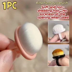 Adjustable Ring Design Nail Polish Dust Brush, Soft Dense Bristles, Essential for Salon & Home Manicure, Easy Cleaning, Perfect for Professionals & DIY Enthusiasts