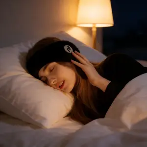 Noise Cancelling Sleep Eye Mask with Ear Covers, Adjustable Soft Polyester Fabric, Travel and Home Use, No Battery Design, All-Year Comfort