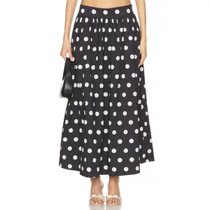 Lovers and Friends Deven Midi Skirt in Black Polka Dot