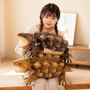 60cm 1pc Simulation Snapping Turtle Plush Stuffed Lifelike Amphibian Doll Creative Wild Animal Pillow Room Decro Birthday Gifts