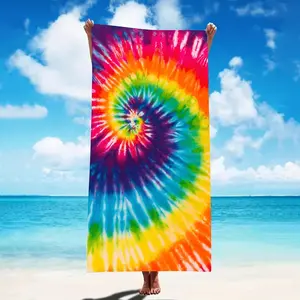 Jumbo Lightweight Beach Towel - Quick-Dry, Ultrafine Microfiber, Vibrant Tie-Dye Design, Perfect for Travel, Swimming, Yoga, Gym, Camping & Summer Beach Outings - Ideal Holiday Gift for Men & Women, Quickdry Towels