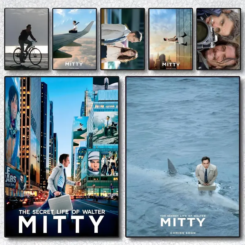 The S-Secret Life of Walter Mitty Poster Sticky Waterproof Wall Art High Quality Print Aesthetic Home Living Bedroom Decor Trendy Room Decoration Easy-To-Apply Gift Durable