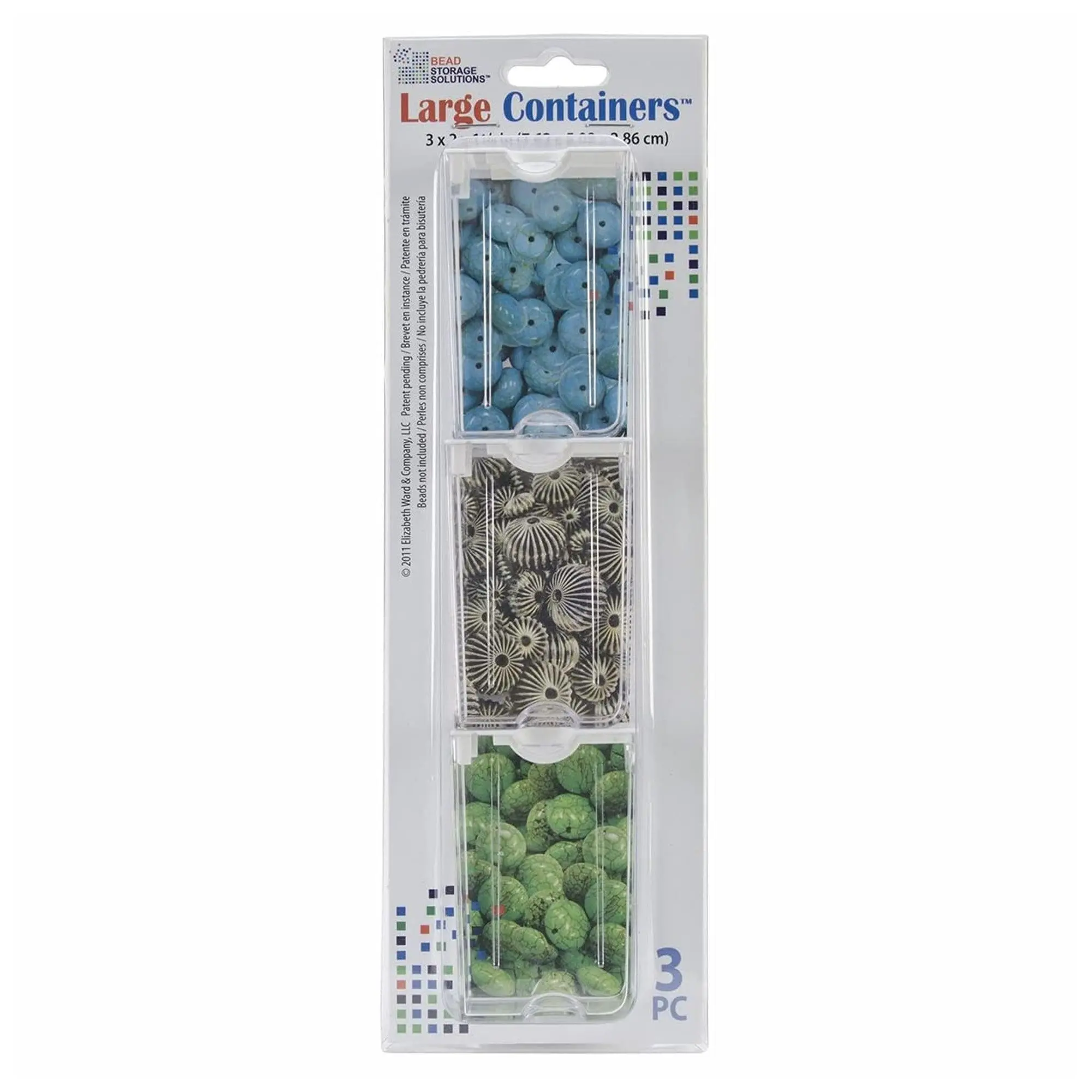 Elizabeth Ward Bead Storage Solutions 3 Piece Craft Supplies Containers, Large Boxes Organiser