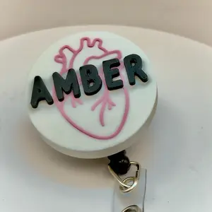 Custom 3D Printed Badge Reel with Name | Personalized ID Holder for Nurses, Teachers, Healthcare Workers | Retractable Clip Accessory