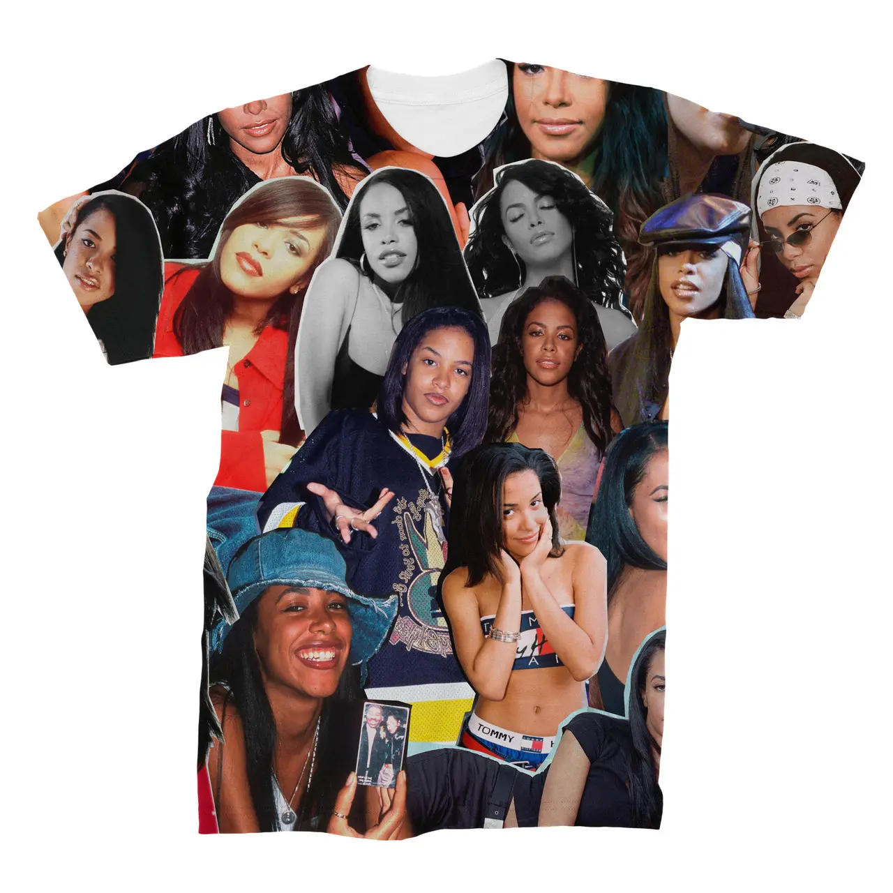 Aaliyah 3D Collage Face T-Shirt All Over Print
