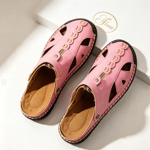Comfortable Hand-Stitched Leather Mules, Breathable & Durable Summer Footwear