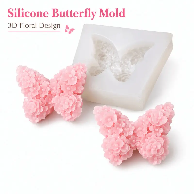 Elegant Butterfly Silicone Mold, Resin Casting 3D Insect Molds, Flexible Scented Candle Molds, DIY Sculpting Tool, Home Decor, Soap Making