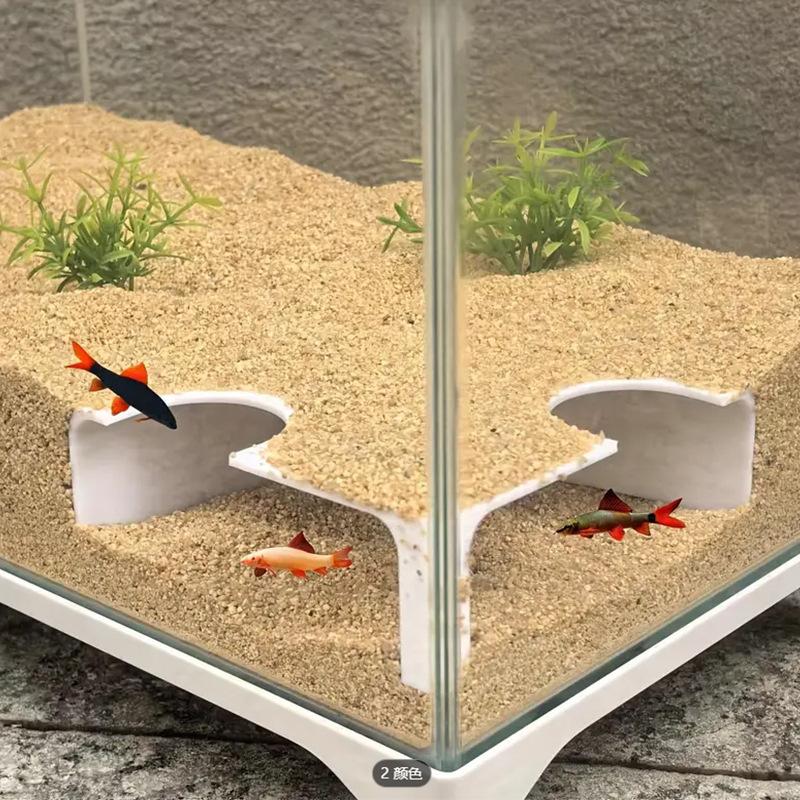 Aquarium Underground Two Hole Corner Cave Viewing Fish & Shrimp Tunnel Undergravel Hide Decor for Corydora Catfish Kuhli Loach Pleco Betta Fish Qita11
