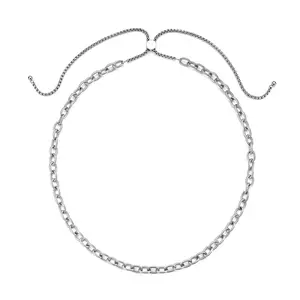 Stainless Steel Chain Necklace with Adjustable Ball for Women Jewelry Size 18-29" Birthday Christmas Gifts