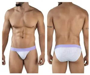 Men's Sporty Briefs - Maze Map Print, Nylon Blend Stretch Fabric, Contour Cut, Sports & Outdoor Surfwear Swim Bottoms