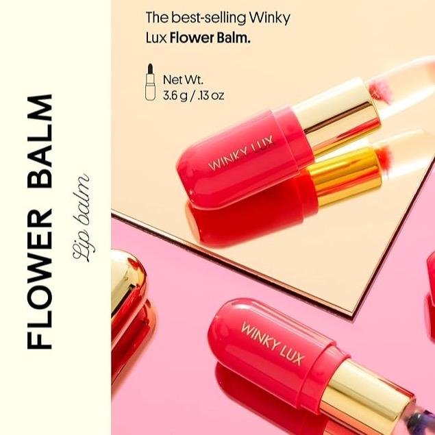 Winky Lux Flower Balm, pH Lip Balm, Color Changing Lipstick and Tinted Lip Balm Stain, Vegan & Cruelty Free Lip Balm, Hydrate & Plump, Sheer Pink Lipstick, Pink Flower