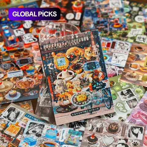 Vintage Aesthetic Sticker Book, Scrapbooking Stickers, Diary Sticker Pack, 45-Piece Set of Decorative Sticker Sheets for Journals, Scrapbooks, Home, School & Office #GLOBAL PICKS