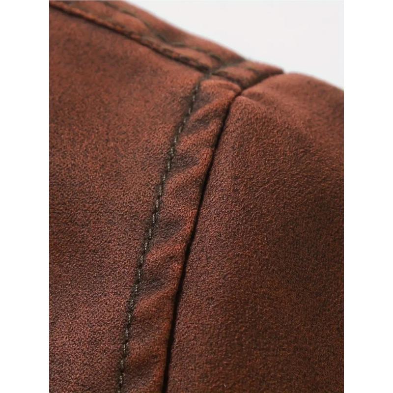 Warm fleece bomber jacket, men's casual roll-lapel button-down jacket jacket for autumn and winter