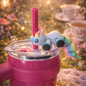 Creature Straw Buddies Assorted 3D Printed Straw Buddy - Compatible with Most Straws - Cute Tumbler Accessories for Kids - Fun & Functional Drinkware