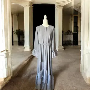 Handmade three tiered Abaya in grey sole