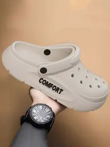 Men's Fashion Versatile Eva Hole Shoes, Garden Clogs, Thick Sole Comfortable Wear-Resistant Outdoor Sports Casual Breathable Slip-On Booties