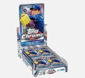 Topps 2025 Chrome Baseball Sealed Hobby Box - 20 Packs with 1 Chrome Autograph Card per Box - Collectible Trading Cards