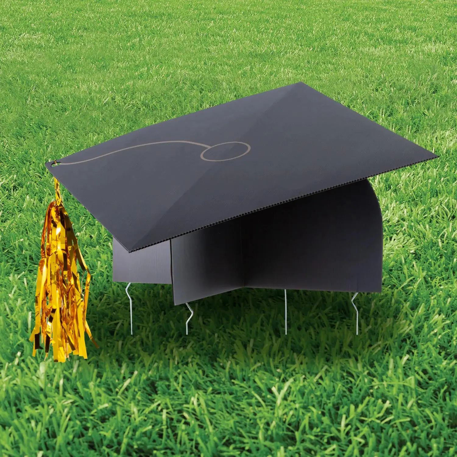 28" x 14" 3D Graduation Party Mortarboard Cap Single-Sided Plastic Yard Sign