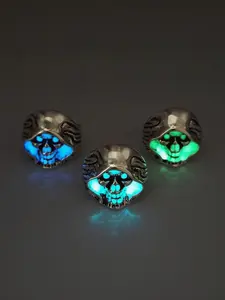 Halloween Retro Reaper Hood Skull Ghost Glow Ring Gothic Punk Gift for Men Unisex Birthday Party Daily Wear Dark Aesthetic Rings Witchy Jewelry