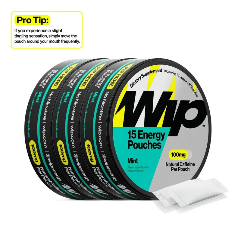 Wip Energy Pouches | 100mg Natural Caffeine | Vitamins and