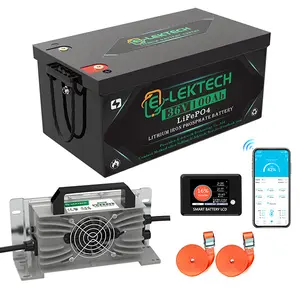 36V 100Ah Lithium Golf Cart Battery with Charger, 36V LiFePO4 Lithium Battery Built-in 200A BMS, 10 Yrs Lifespan for Golf Carts