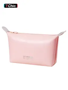 Travel Makeup Bag Organizer, Lipstick Powder Storage Pouch, Simple Solid Color Cosmetic Washbag, Women's Travel Toiletry Zipper Closure Bag, Cosmetics Organizer, Travel Beauty Bag