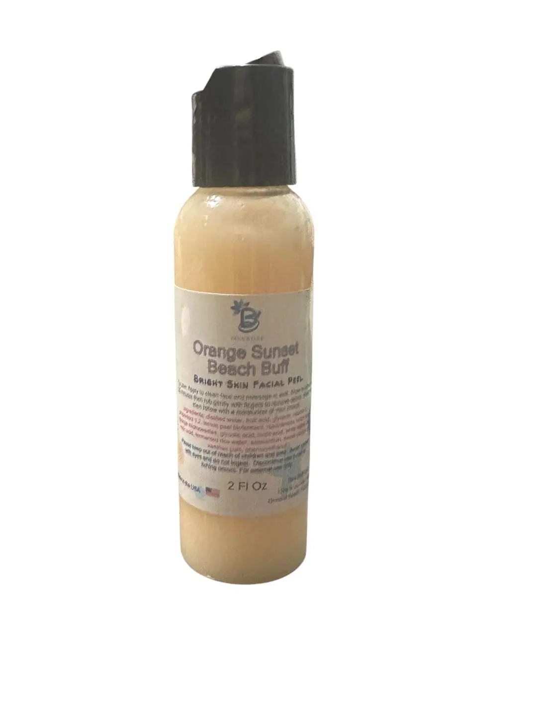 Diva Stuff Orange Sunset Beach Buff, Facial Exfoliator With Gentle Mushroom Spicules