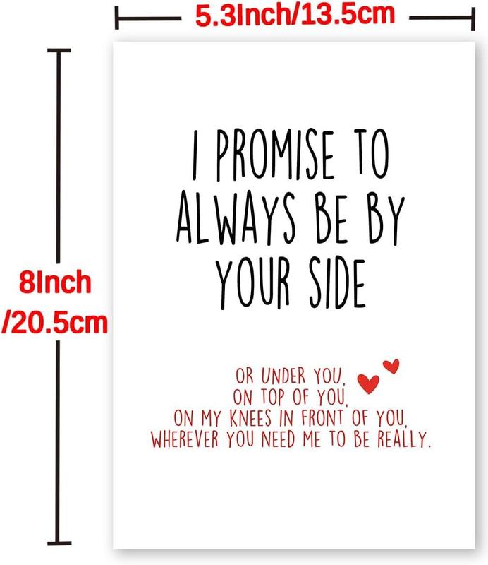 Huameigf Funny Valentines Day Card with Envelope Naughty Anniversary Birthday Card for Boyfriend Husband Fiance Girlfriend Wife Fiancee I Promise to Always Be by Your Side 8 x 5.3inches Red Envelope