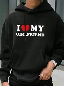 I Love My Girlfriend Hoodie, Couples Matching Set, Men's Winter Pullover