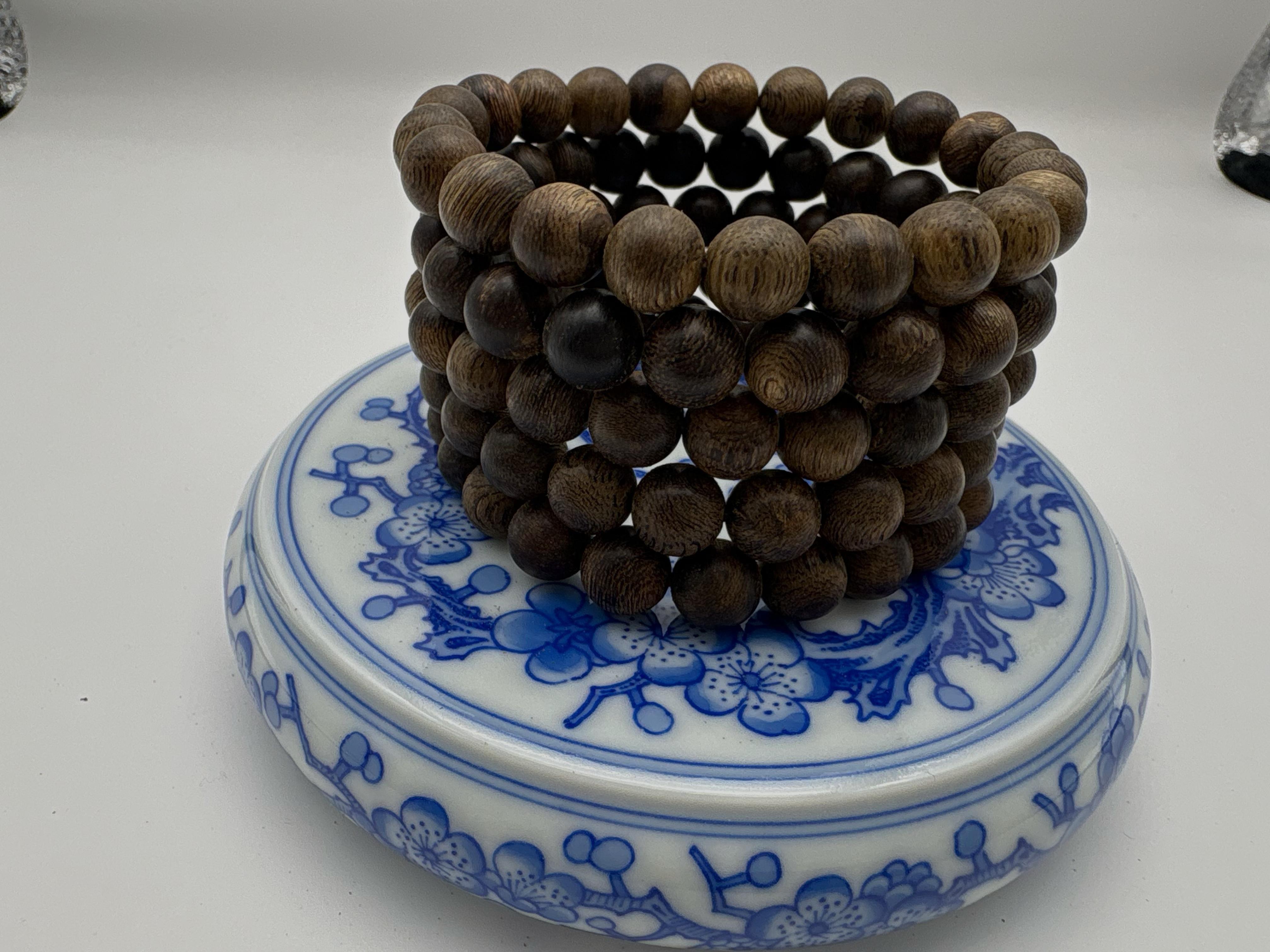 Shine You  Wild Agarwood Bracelet, Brunei Soft Silk Agarwood ，Submerged-level, Single Bead Diameter 0.86cm ~ 21 Beads ~ 8.27g, Rich in Oil