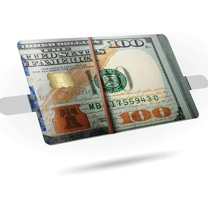 Credit Card Skin Sticker Cover Decal Wrap – Realistic Money Clip Stack of Hundreds – Durable Vinyl Stickers for Cards