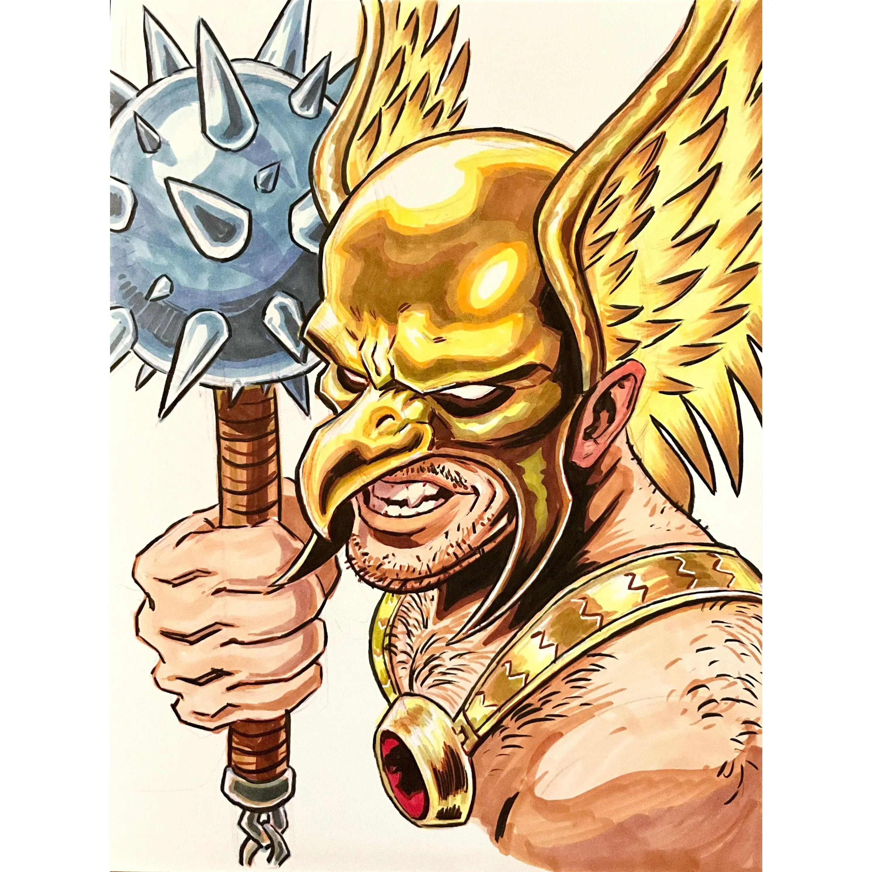 Hawkman – 9×12 Original Fan Art Sketch
