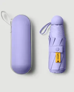 Compact Travel Umbrella - 7.5 in Folded, Lightweight Pocket Size with Case