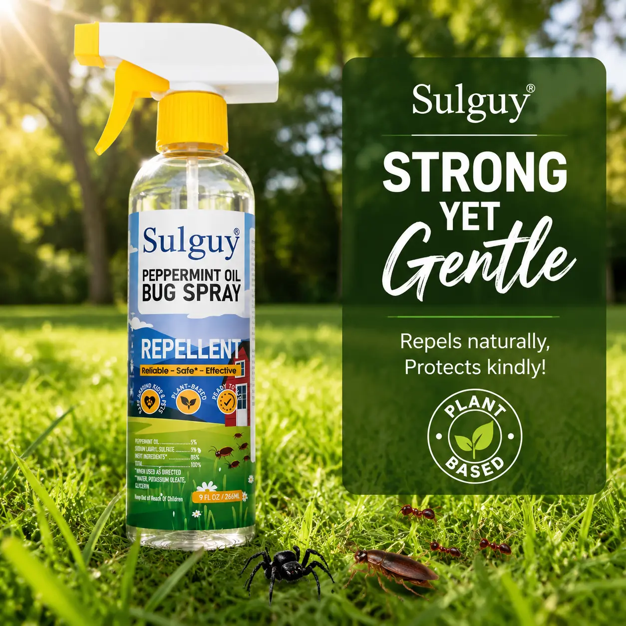 Sulguy Plant-Based Peppermint Essential Oil Spray—a naturally refreshing peppermint spray ideal for the home environment.