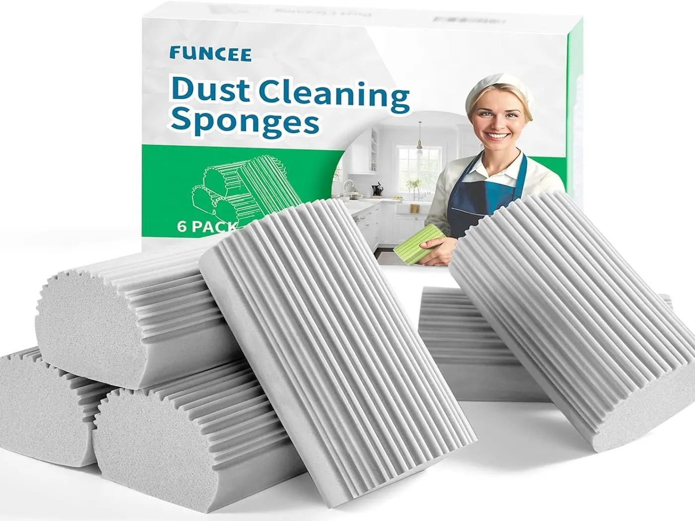 6 Pack Magic Dust Scrub Sponges Brush For Cleaning Blinds