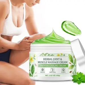 Herbal Joint & Muscle Therapeutic Massage Cream, Natural Therapy Solution, Contains 3% Menthol & Arnica Extract, Deep Cooling, Soothes Muscles, Pain Relief, Lightweight Oil-Free Formula, Mint