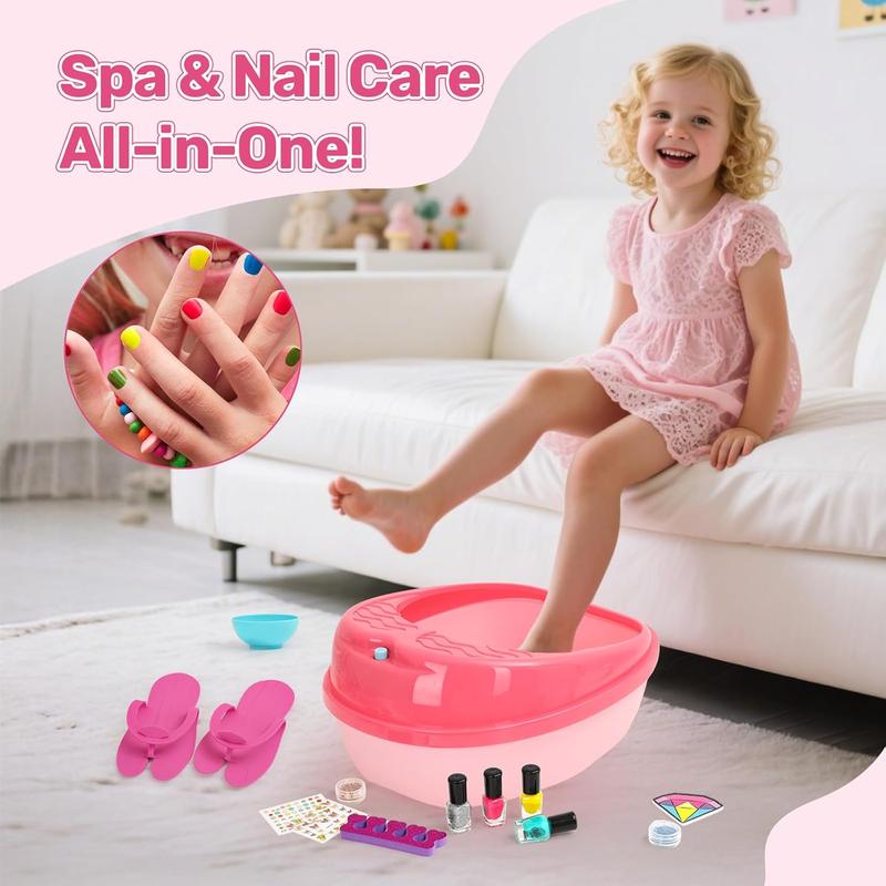 Foot  &  Art Kit for  4-12  -in-1 Foot  Set with Colorful Lights & Manicure Set  Fun Girls  Kit for Parties & Christmas Birthday Gifts for 6 8 9 10-12 Year Old Girls