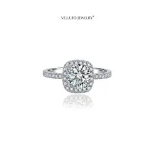 Platinum-Plated Moissanite Adjustable Ring, 4.0 Carat Total Weight – Round Cut, Brilliant Shine, Luxurious Vintage Style