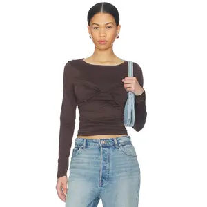 LIONESS Midnight Long Sleeve Top in Chocolate