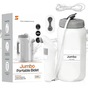 Portable Bidet for Travel &  - Electric High  Rechargeable Bidet for Women & Men | 2.5L Bottle | 1300ML/Min Flow | USB-C | 1600mAh  |  Brand -  Mate  (White)