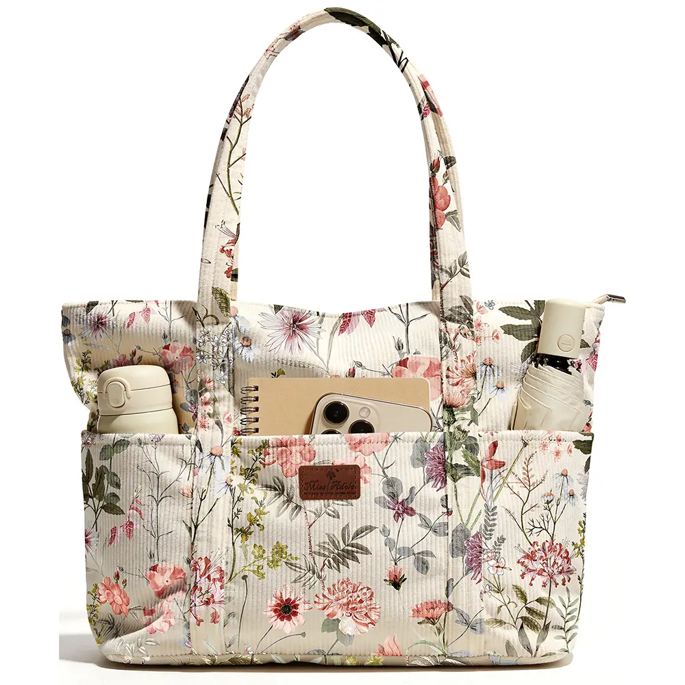 Miss Adola Large Aesthetic Corduroy Tote Bag