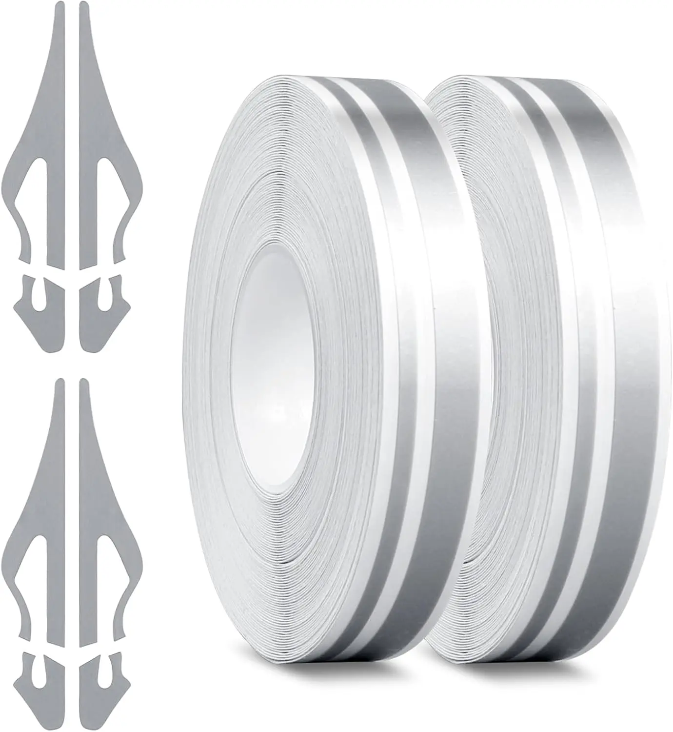 Rolls of Car Pinstripe Tapes, Silver Pinstripe Body Sticker, Vinyl Thin Car Stripe Pinstripe Tape, for Motorcycle, Car, Racing DIY Body Sticker Tape (Silver)