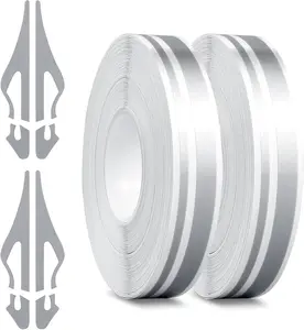 Rolls of Car Pinstripe Tapes, Silver Pinstripe Body Sticker, Vinyl Thin Car Stripe Pinstripe Tape, for Motorcycle, Car, Racing DIY Body Sticker Tape (Silver)